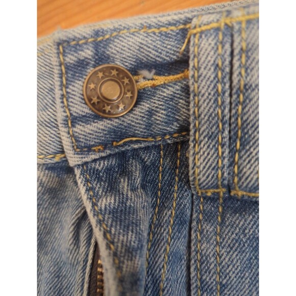 LIONESS WOMEN'S HIGH WAISTED CARGO POCKETS JEANS SZ XXS MED WASH PRINCESS POLLY - Picture 8 of 9